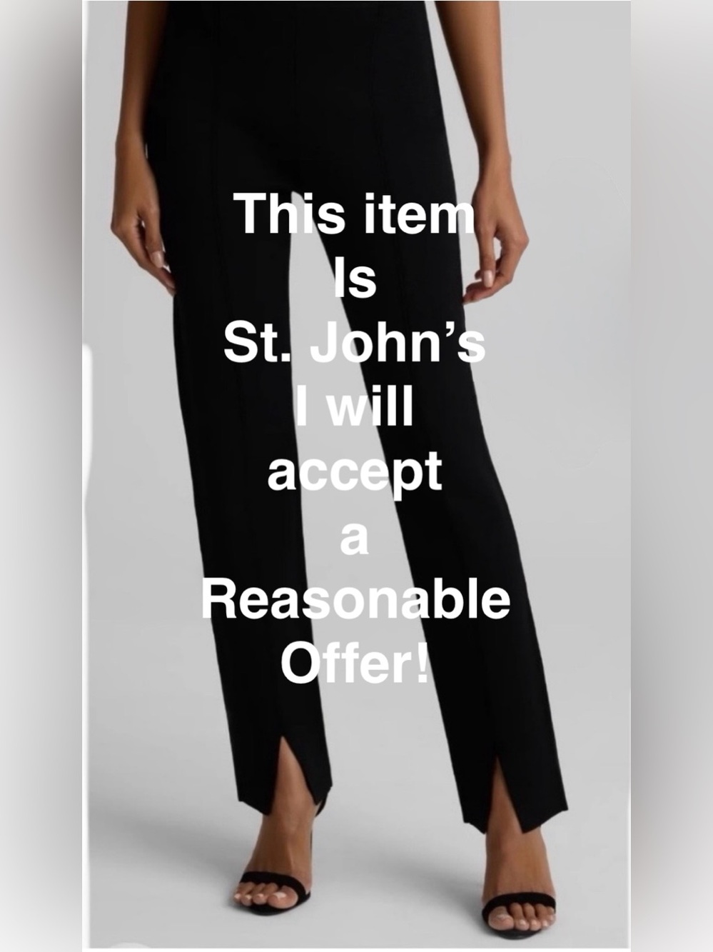ST. JOHN’S DANI PANT IN SANTA ROMA KNIT Women’s Split-Hem Straight Leg Pant